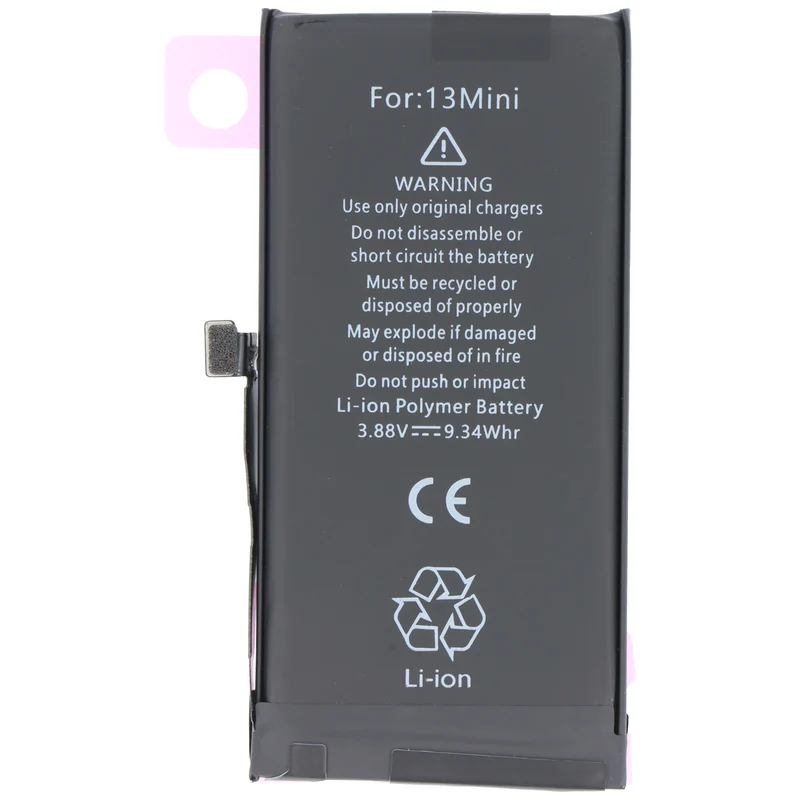 AccuCell Akku passend für Apple iPhone 13 Mini, Li-Polymer, 3,88V, 2406mAh, 9,3Wh, built-in, ohne Werkzeug