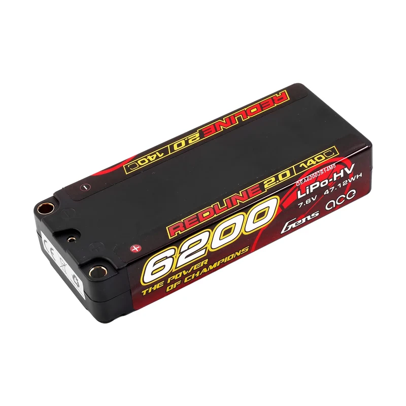 Gens Ace Redline 2.0 Serie 6200mAh 2S1P 7,6V 140C HV LiPo-Akkupack mit Hartschalenkoffer 132#