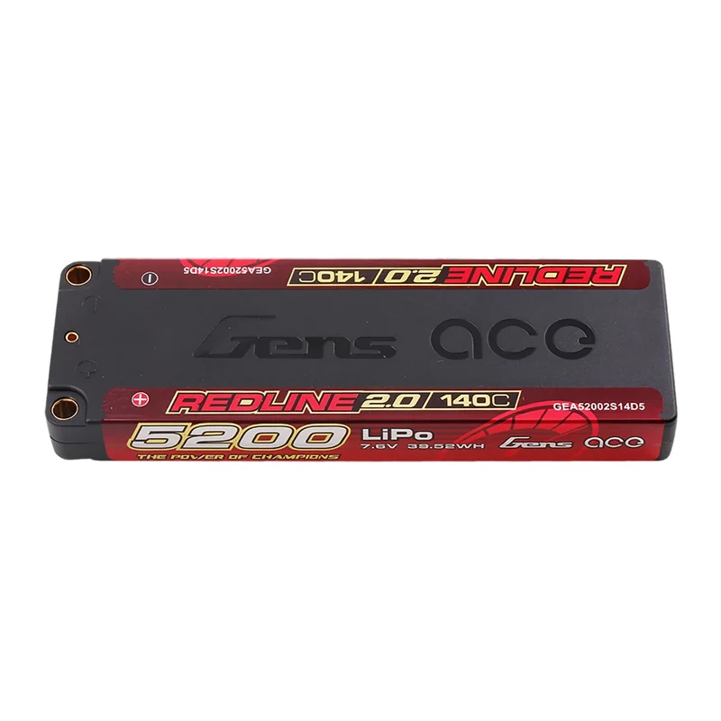 Gens Ace Redline 2.0 5200mAh 7.6V 140C 2S HardCase 146# HV Lipo-Akku