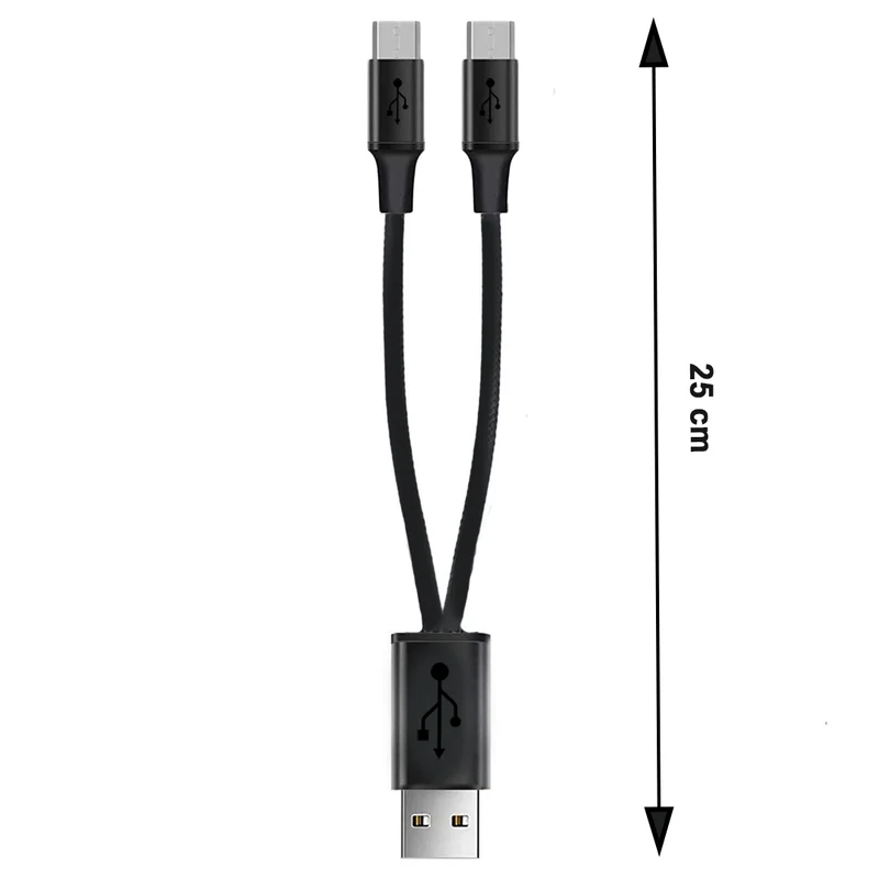 Keeppower USB-Verteiler Typ-A auf 2 x Micro USB Länge: 0,2 m bis 2,1A