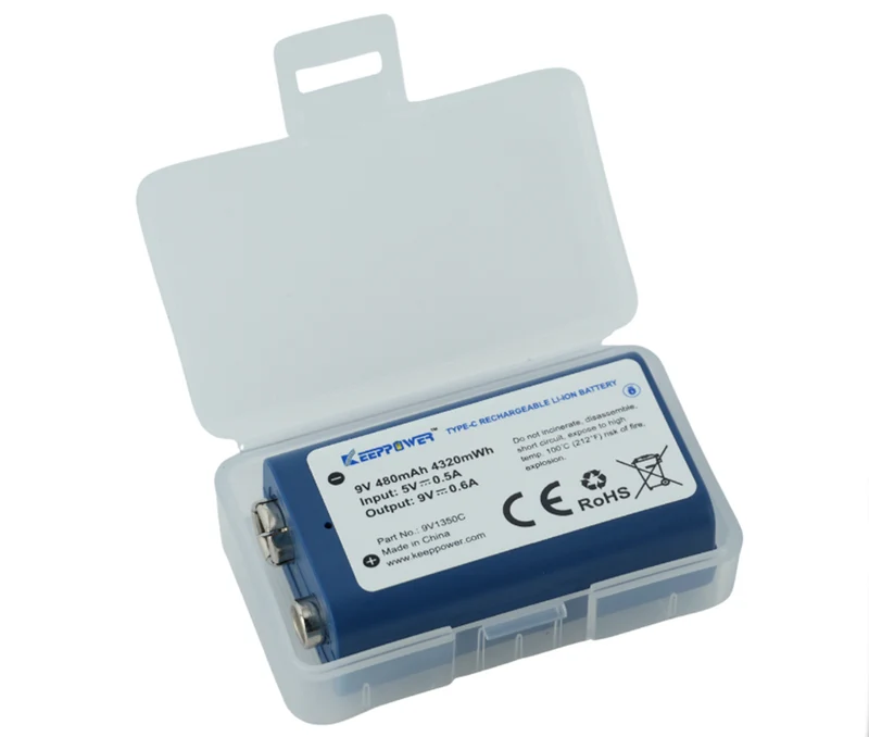 Keeppower 9V-Block 6LR61 6F22 480mAh 9V - 9,45V konstante Spannung