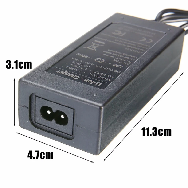 42V 2A Universal-Batterieladegerät für Hoverboard Smart Balance Wheel 36V Elektroroller Adapter Ladegerät mit EU-Stecker