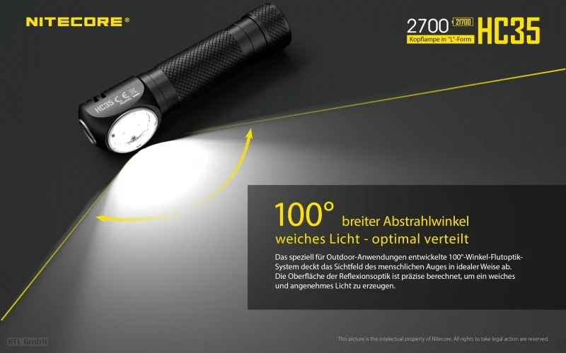 Nitecore Stirnlampe HC35 inkl. NL2140HP