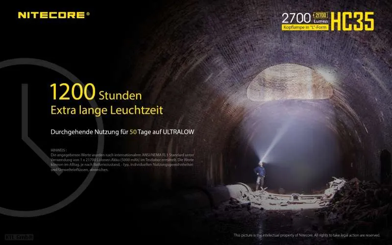 Nitecore Stirnlampe HC35 inkl. NL2140HP
