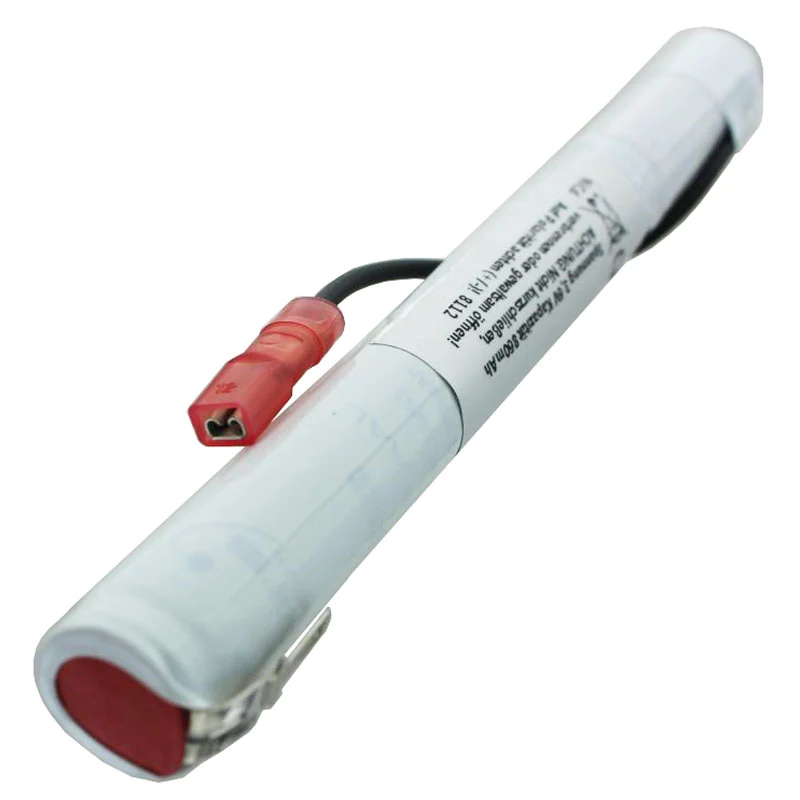 AccuCell Ersatz-Akku ideal passend für den RZB 71107840 Akku für Notleuchten, Notstromleuchten mit 3,6 Volt und 860mAh L1x3 Mignon AA mit Fastonstecker 2,8mm +Pol und 110mm Kabel und Faston-Buchse 2,8mm -Pol