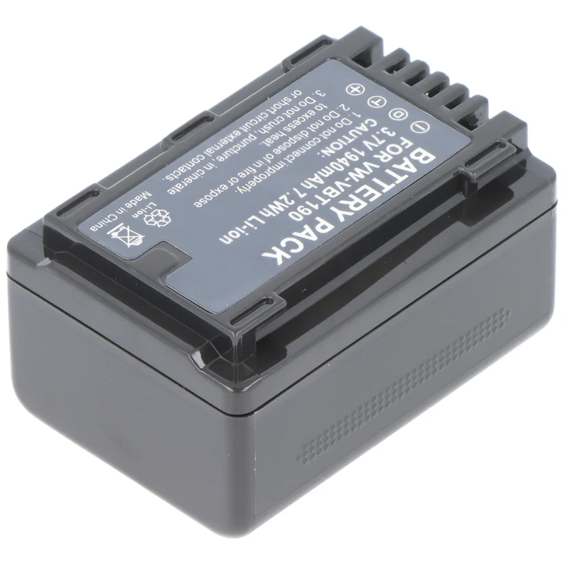 AccuCell Akku passend für den Panasonic VW-VBT190 Li-Ion Akku 1500mAh, decoded VW-VBT190E-K, VW-VBT190