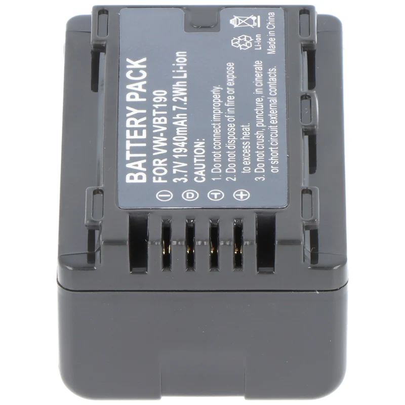 AccuCell Akku passend für den Panasonic VW-VBT190 Li-Ion Akku 1500mAh, decoded VW-VBT190E-K, VW-VBT190