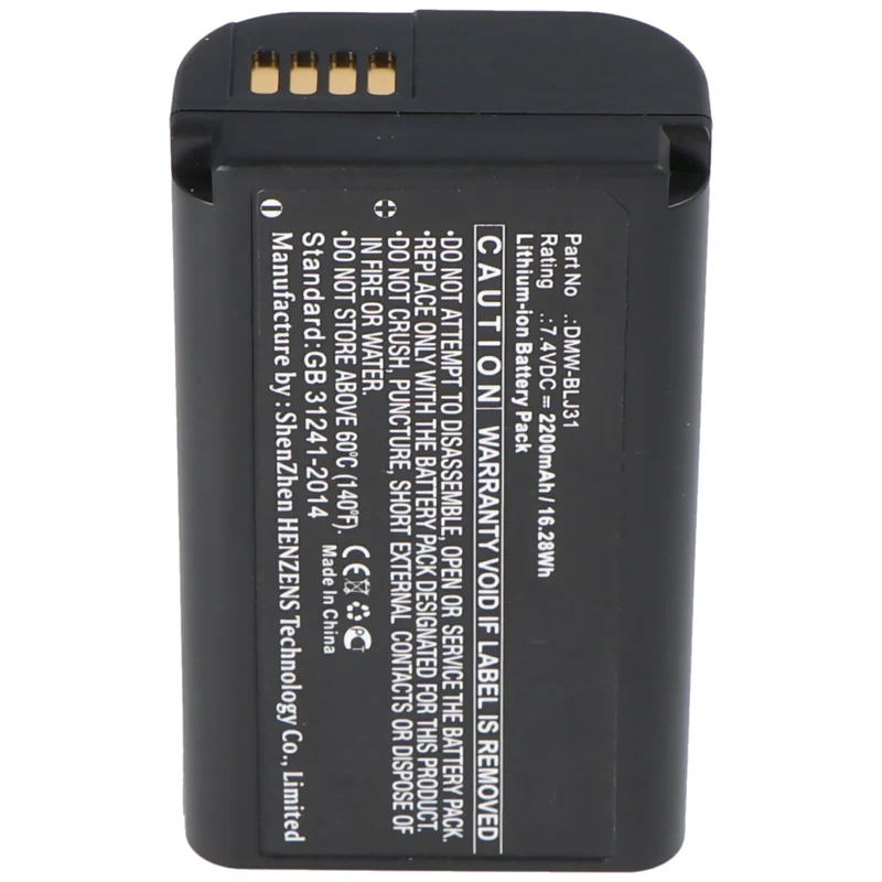 AccuCell Akku passend für Panasonic DMW-BLJ31E, Li-Ion, 7,4V, 2200mAh, 16,3Wh