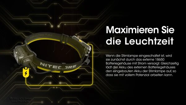 Nitecore 18650er Akku-Extention-Case für NU4x und NU5x