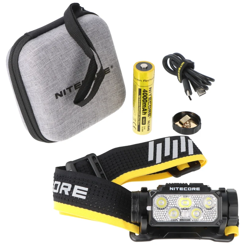 Nitecore HC60 UHE Stirnlampe mit bis zu 1600 Lumen, NiteLab UHE LEDs, TrueVision Linsen System, inkl. 18650 Li-Ion 4000mAh Akku