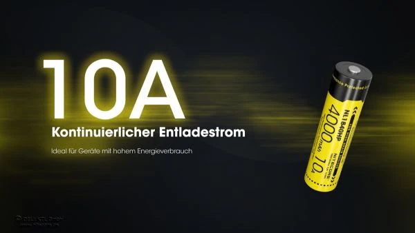 Nitecore 18650 Li-Ion Akku, NL1840HP, 4000mAh, mit Schutzschaltung
