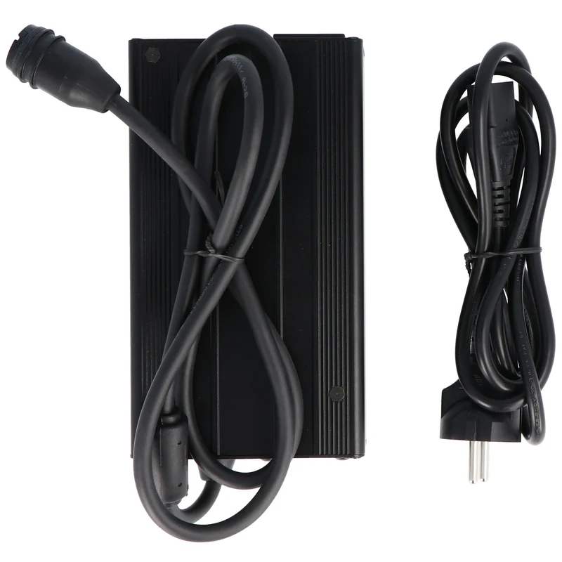 BMZ E-Bike Akku Ladegerät Charger 42Vdc 5A Artikel. Part No. 24881-xx mit Rosenberger Magnet Stecker, Schuko Anschlussstecker