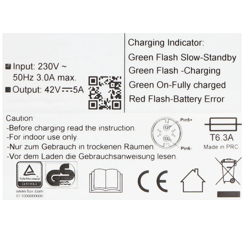 BMZ E-Bike Akku Ladegerät Charger 42Vdc 5A Artikel. Part No. 24881-xx mit Rosenberger Magnet Stecker, Schuko Anschlussstecker