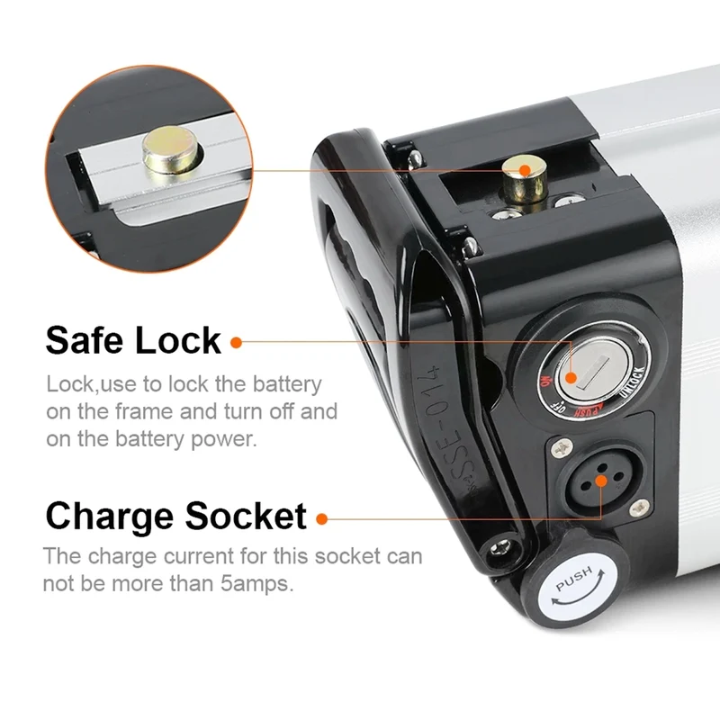 E-bike 18650 Lithium 36V 15Ah Batterie Pack mit USB Silberfischchen Batterie für MiFa Fahrrad Phylion XH370-10J Lithium-Batterie