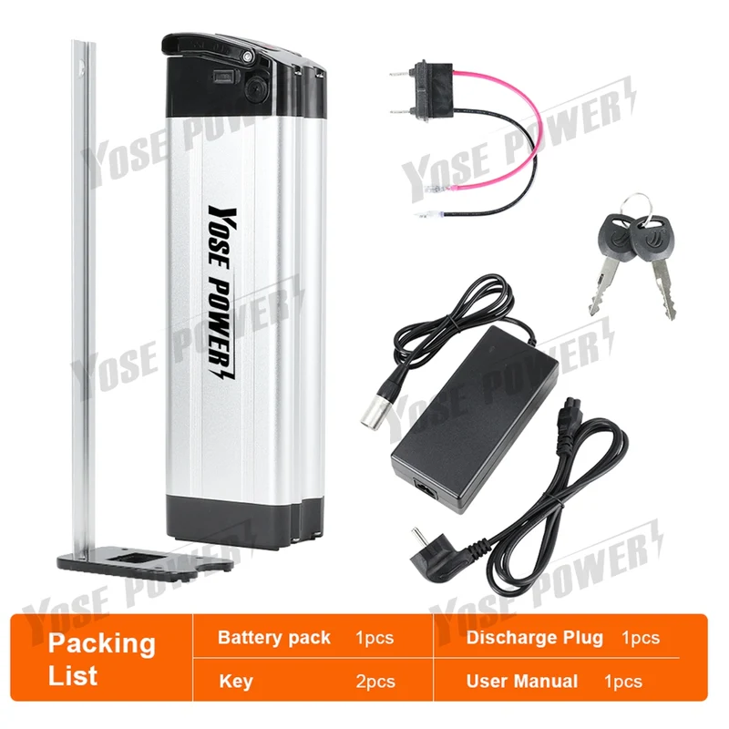 E-bike 18650 Lithium 36V 15Ah Batterie Pack mit USB Silberfischchen Batterie für MiFa Fahrrad Phylion XH370-10J Lithium-Batterie
