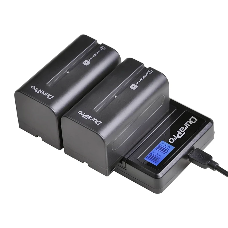 2PC 5200mAH Li-Ion Kamera Akku With LCD USB Dual Ladegerät für NP F970 f960 F550 F570 QM91D CCD-RV100 TRU47E