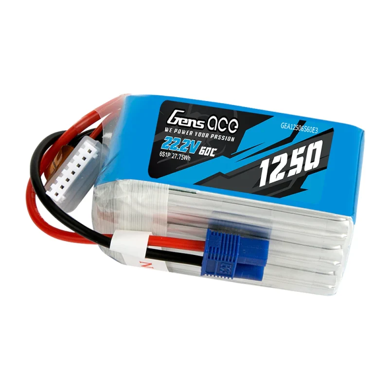 Gens Ace 1250mAh 22,2V 60C 6S1P Lipo-Akkupack