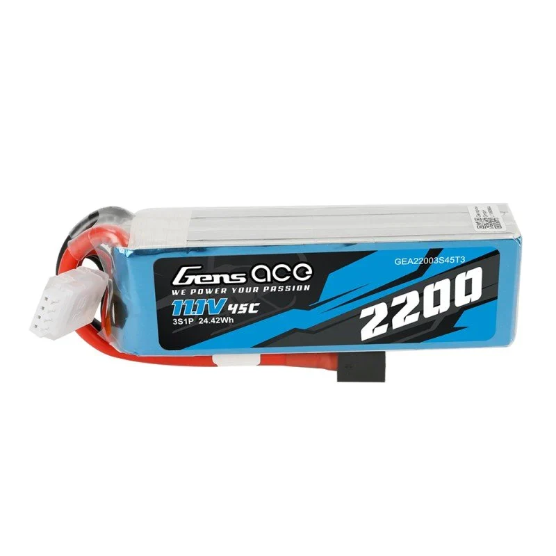 Gens Ace 2200mAh 11,1V 45C 3S1P Lipo Akkupack mit EC3/XT60/T-Stecker