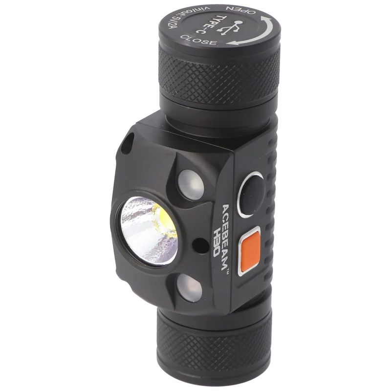 AceBeam H30 LED-Stirnleuchte max. 4000 Lumen, inklusive Akku, mit Rotlicht