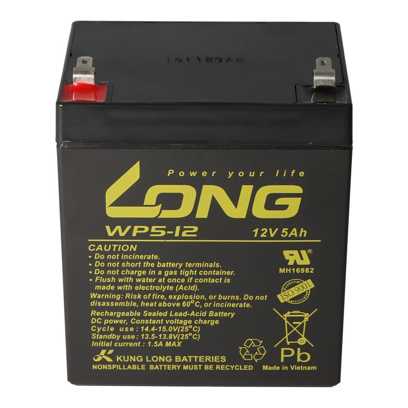 Kung Long WP5-12 Blei Akku 12 Volt 5Ah z.B. passend für den Batterypack APCRBC140 von APC, es werden dazu 16 Stück benötigt