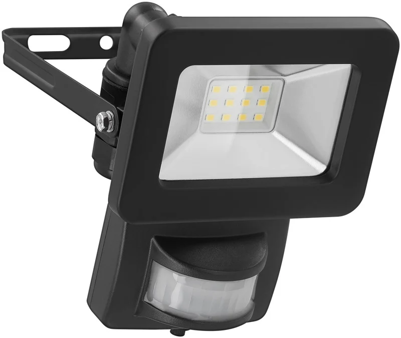 Goobay LED-Außenstrahler, 10 W, mit Bewegungsmelder - mit 850 lm, neutralweißem Licht (4000 K), PIR-Sensor mit ON-/OFF-Funktion und M16-Kabelverschraubung, für den Außeneinsatz geeignet (IP44)