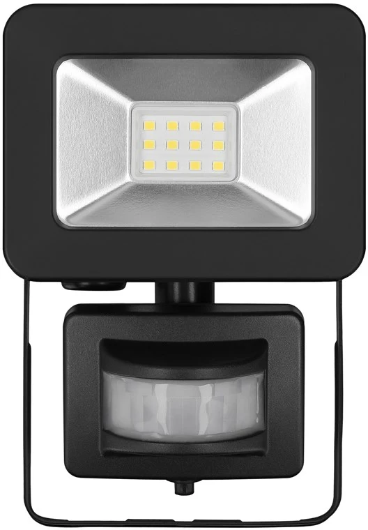Goobay LED-Außenstrahler, 10 W, mit Bewegungsmelder - mit 850 lm, neutralweißem Licht (4000 K), PIR-Sensor mit ON-/OFF-Funktion und M16-Kabelverschraubung, für den Außeneinsatz geeignet (IP44)