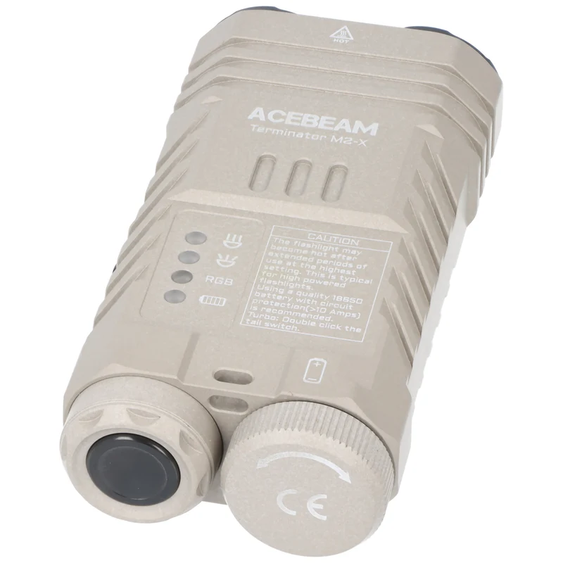 AceBeam Terminator M2-X – Dual LED Taschenlampe mit 5.000 K und bis zu 500 m Reichweite (Desert)
