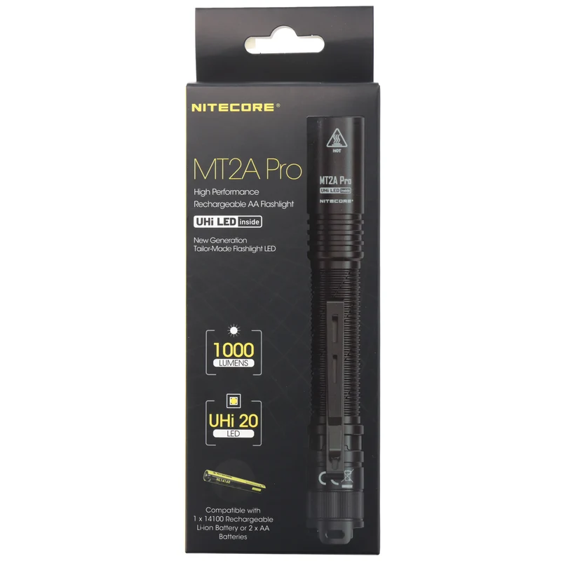 Nitecore MT2A PRO LED-Taschenlampe mit bis zu 1000 Lumen, UHi 20 LED, inklusive NL1416R Li-Ion Akku
