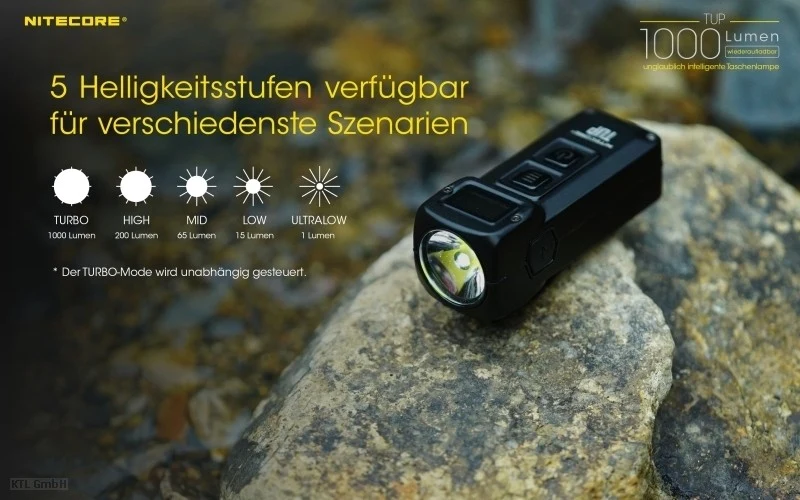 Nitecore TUP schlüsselanhängerleuchte CREE XP-L HD V6 LED - 1000 Lumen 2 Farben wählbar