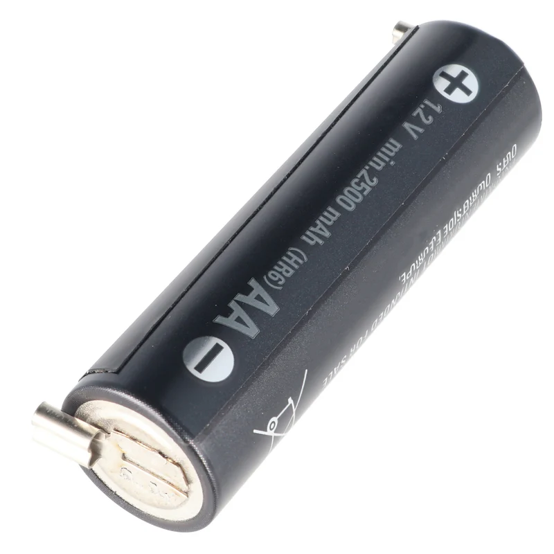 AccuCell 2500mAh NiMH Akku AA passend für Wella Contura 50,7x14,5mm Mignon AA BK-3 mit Steckschuhen