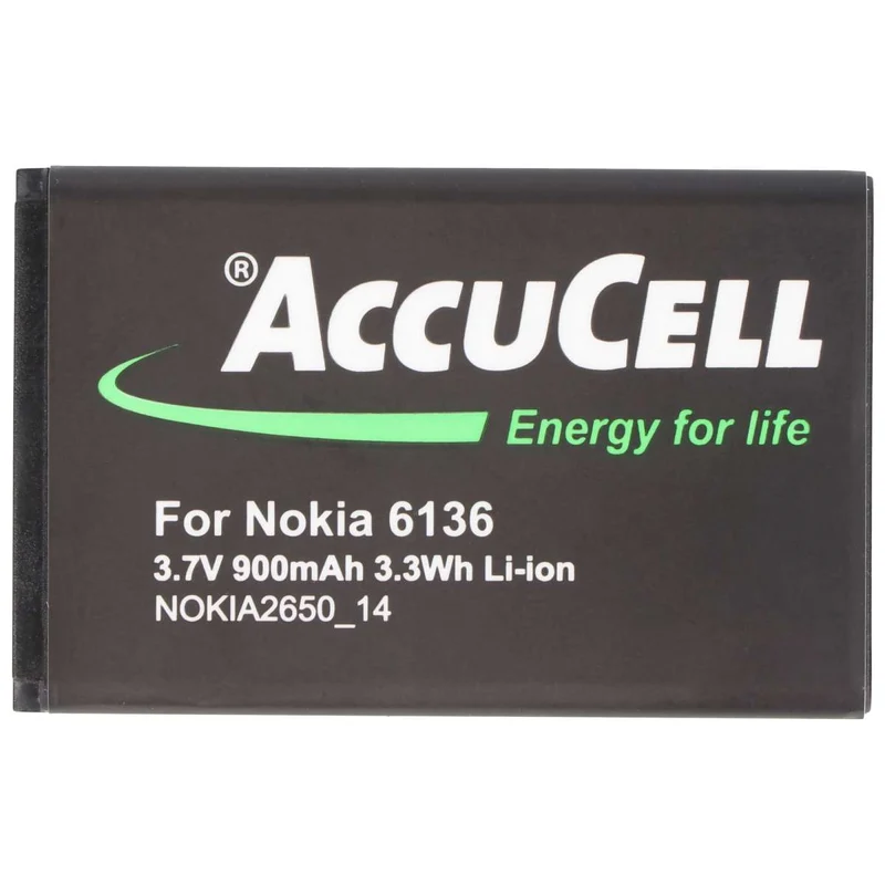AccuCell Akku passend für Nokia BL-4C mit 3,7 Volt und 900mAh
