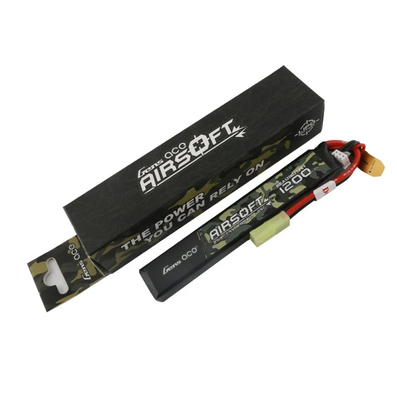 Gens Ace 25C 1200mAh 2S1P 7.4V Airsoft Lipo Akku mit Mini Tamiya Stecker