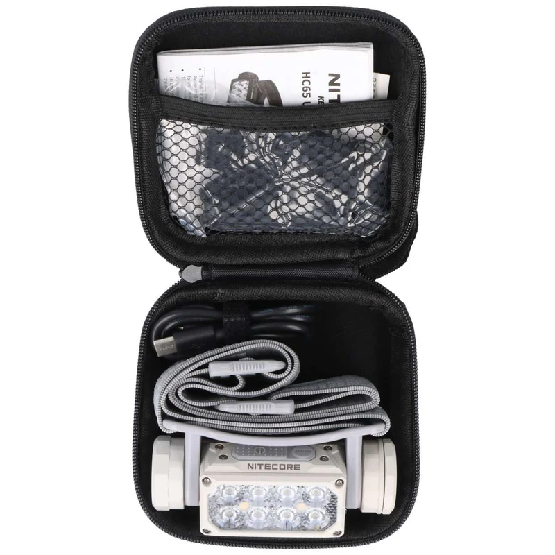 Nitecore HC65 UHE Stirnlampe mit bis zu 2000 Lumen, grau, 3 Lichtquellen, inkl. 18650 Li-Ion Akku 4000mAh