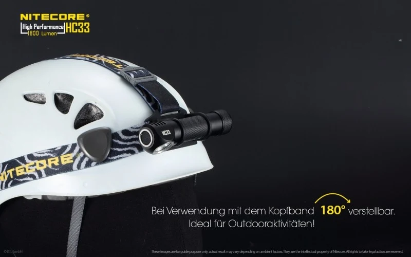 Nitecore HC33 LED Kopflampe, Stirnlampe CREE XHP35 HD LED 1800 Lumen