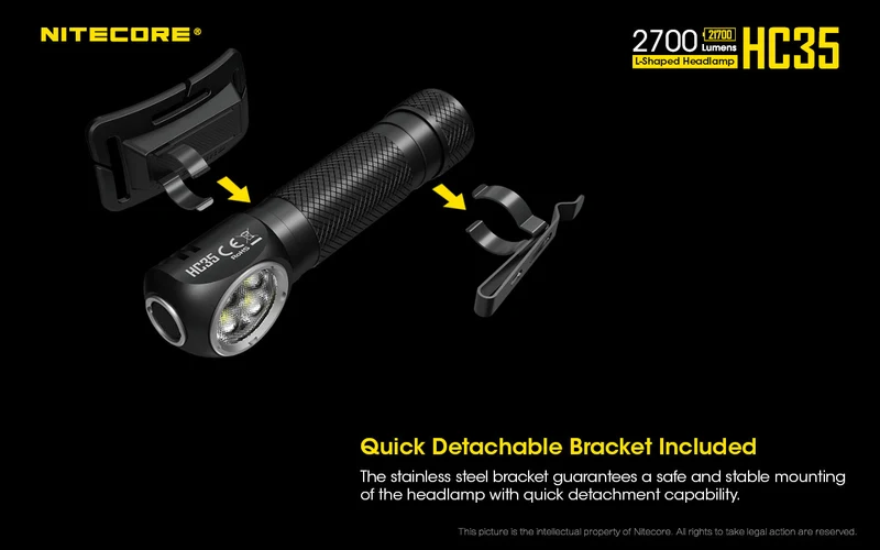 Nitecore HC35 LED-Taschenlampe mit max. 2700 Lumen inklusive NL2740HP Akku Li-Ion