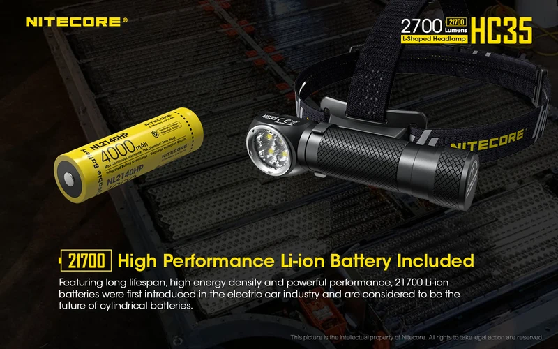Nitecore HC35 LED-Taschenlampe mit max. 2700 Lumen inklusive NL2740HP Akku Li-Ion