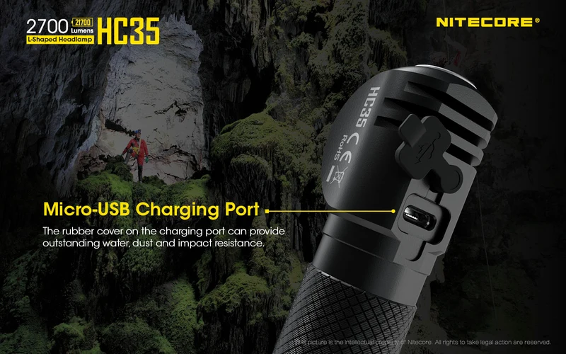 Nitecore HC35 LED-Taschenlampe mit max. 2700 Lumen inklusive NL2740HP Akku Li-Ion