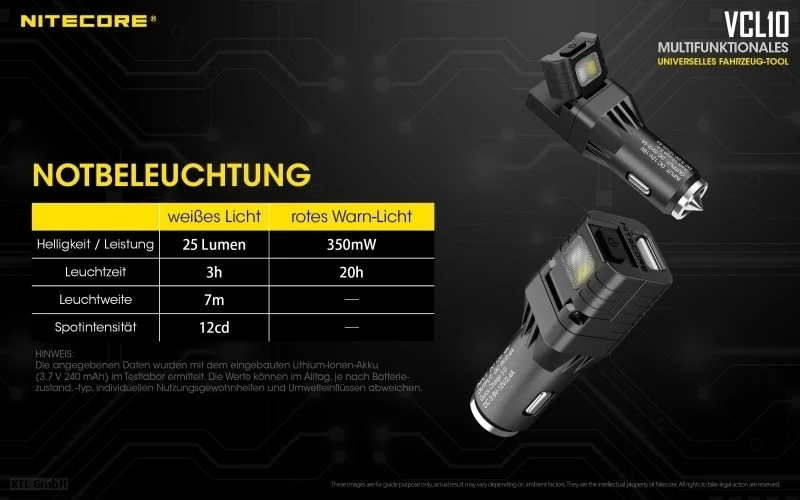 Nitecore VCL10 multifunktionales USB-Ladegerät - All in one Gadget