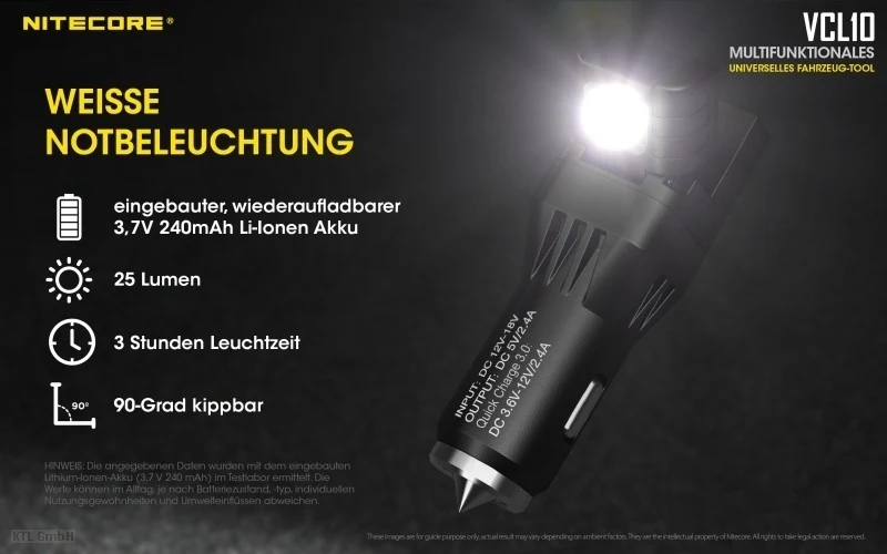 Nitecore VCL10 multifunktionales USB-Ladegerät - All in one Gadget