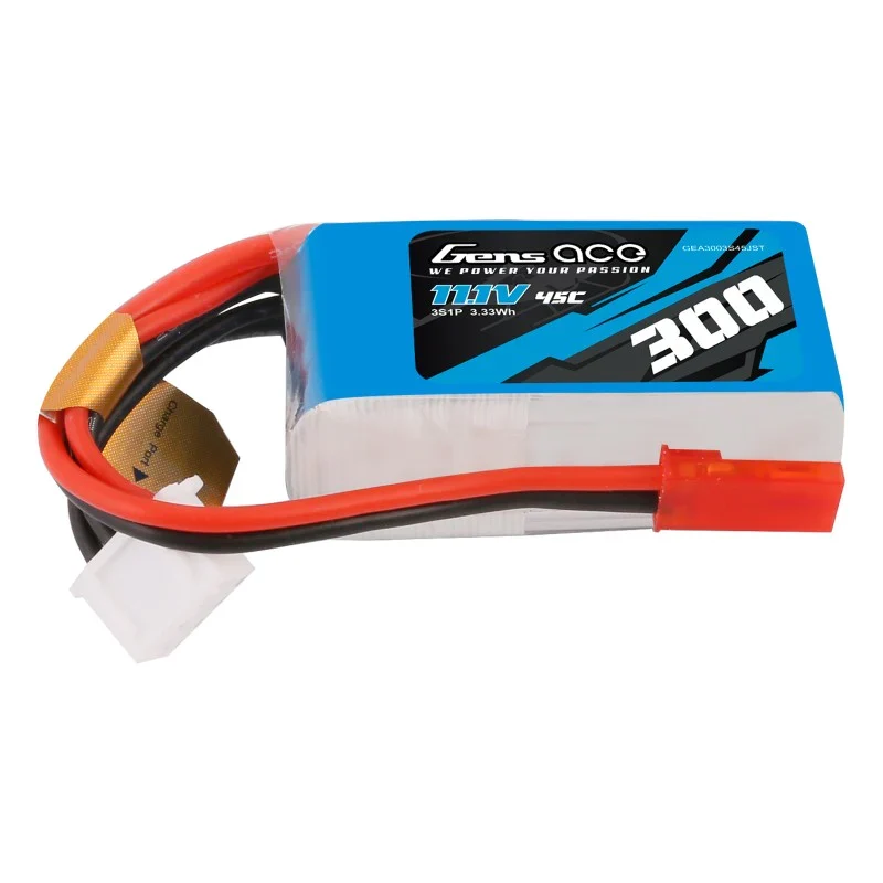 Gens Ace 300mAh 11,1V 45C 3S1P Lipo Akkupack mit JST-SYP Stecker