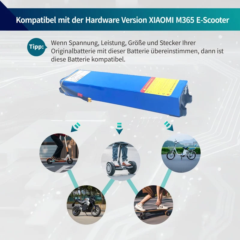 36V 13.6Ah Roller Batterie Pack Akku für Elektrische Roller Mit BMS Board XT30 Hardware Version