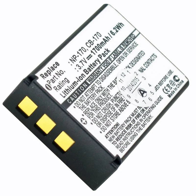 AccuCell Akku passend für Fuji NP-85, Sony NP-170, Aiptek CB-170 Akku als Nachbau Akku, Li-Ion, 3,7V, 1700mAh