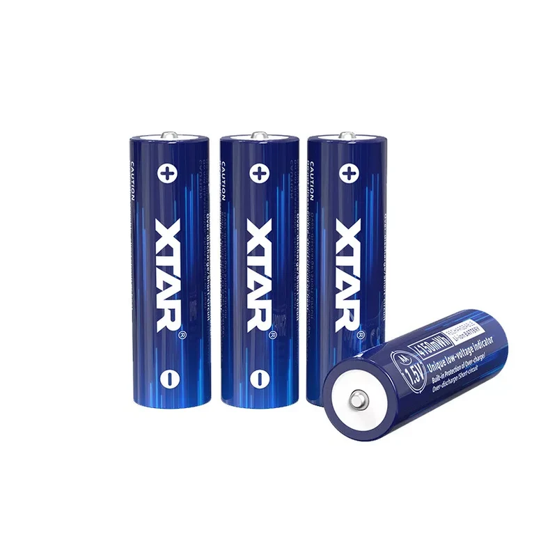 XTAR 1,5V AA 4150mWh Li-Ion Akku – 4er-Set | 2500 mAh Konstante Spannung & Akkuwechselanzeige