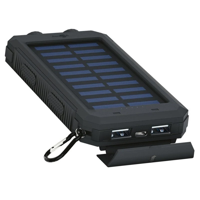 Goobay Outdoor Powerbank 8000mAh mit Solarpanel und Taschenlampenfunktion