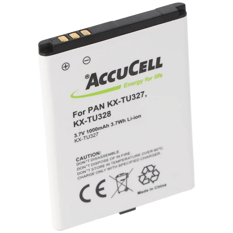 AccuCell Akku für Panasonic KX-TU327, KX-TU328, KX-TU339BJ-LT100010 3,7 Volt 1000mAh