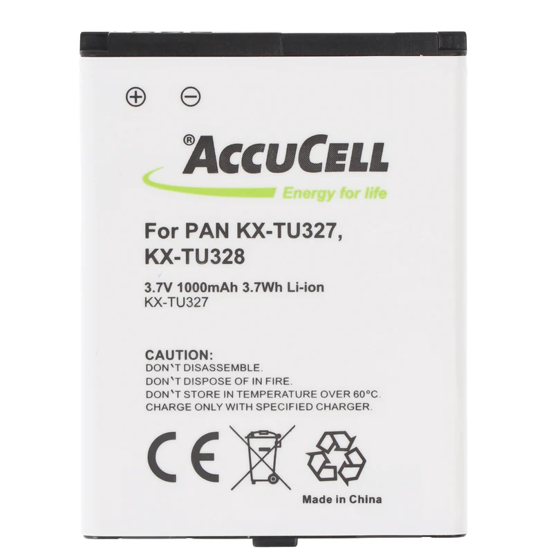AccuCell Akku für Panasonic KX-TU327, KX-TU328, KX-TU339BJ-LT100010 3,7 Volt 1000mAh