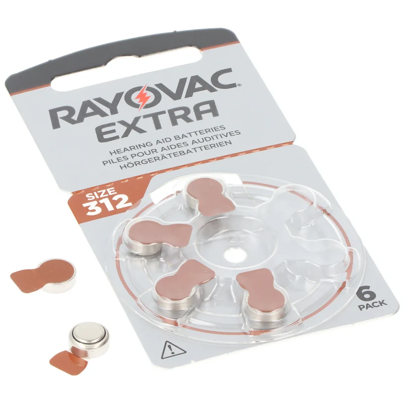 Rayovac Hörgerätebatterie H312MF Nr. 312 PR41 Extra Advanced, 180mAh 6 Stück im Blister