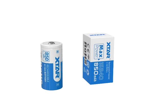 Xtar 16340 - 850mAh 3,6V - 3,7V Li-Ion-Akku geschützt