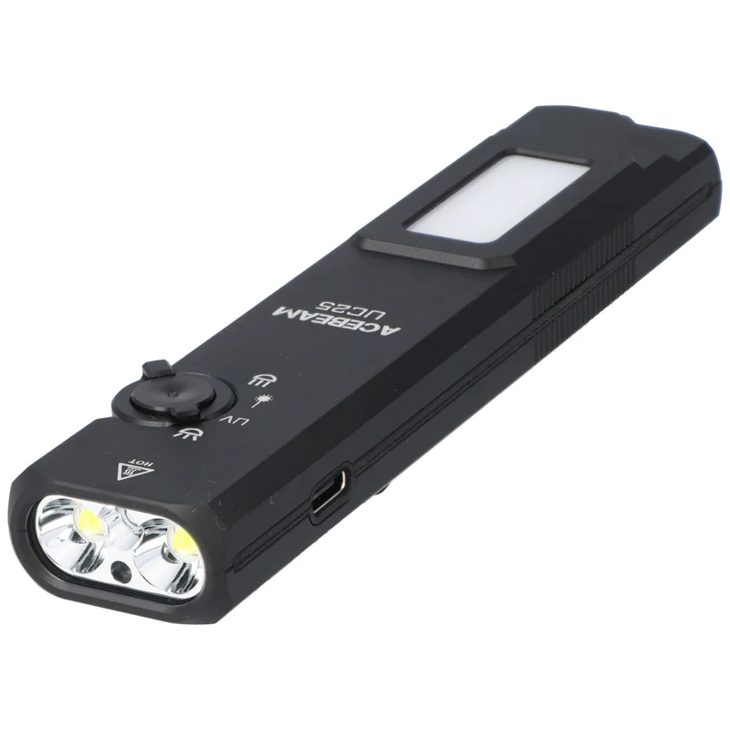 AceBeam UC25 mit 3.100 Lm Kalt.- Warmweißem / UV Licht und grünem Laser, Schwarz