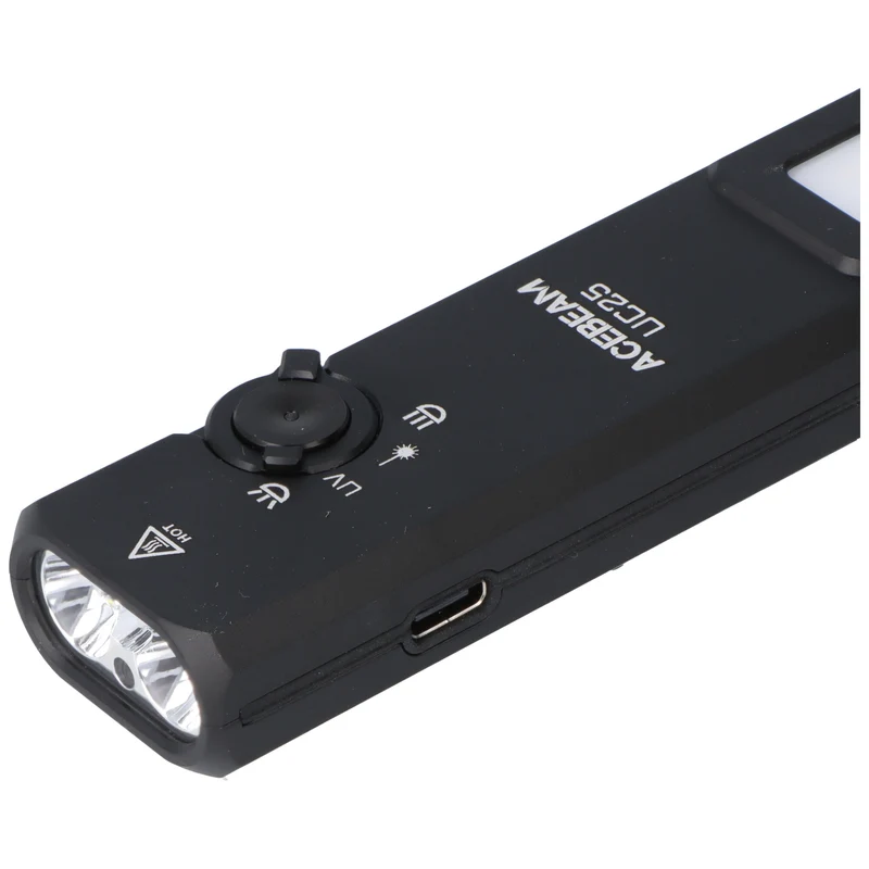 AceBeam UC25 mit 3.100 Lm Kalt.- Warmweißem / UV Licht und grünem Laser, Schwarz